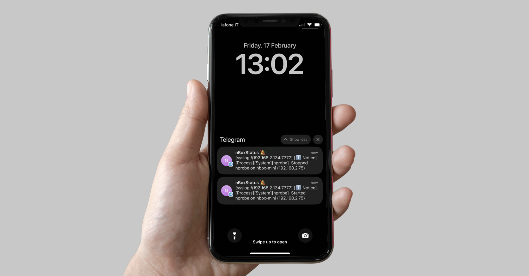 nBox UI Telegram Notification