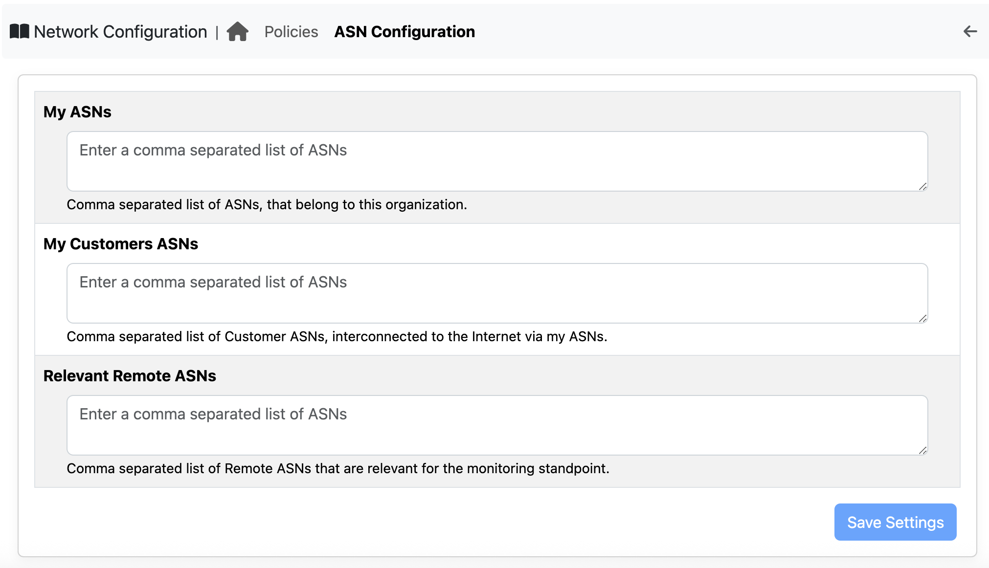 ASN Configuration