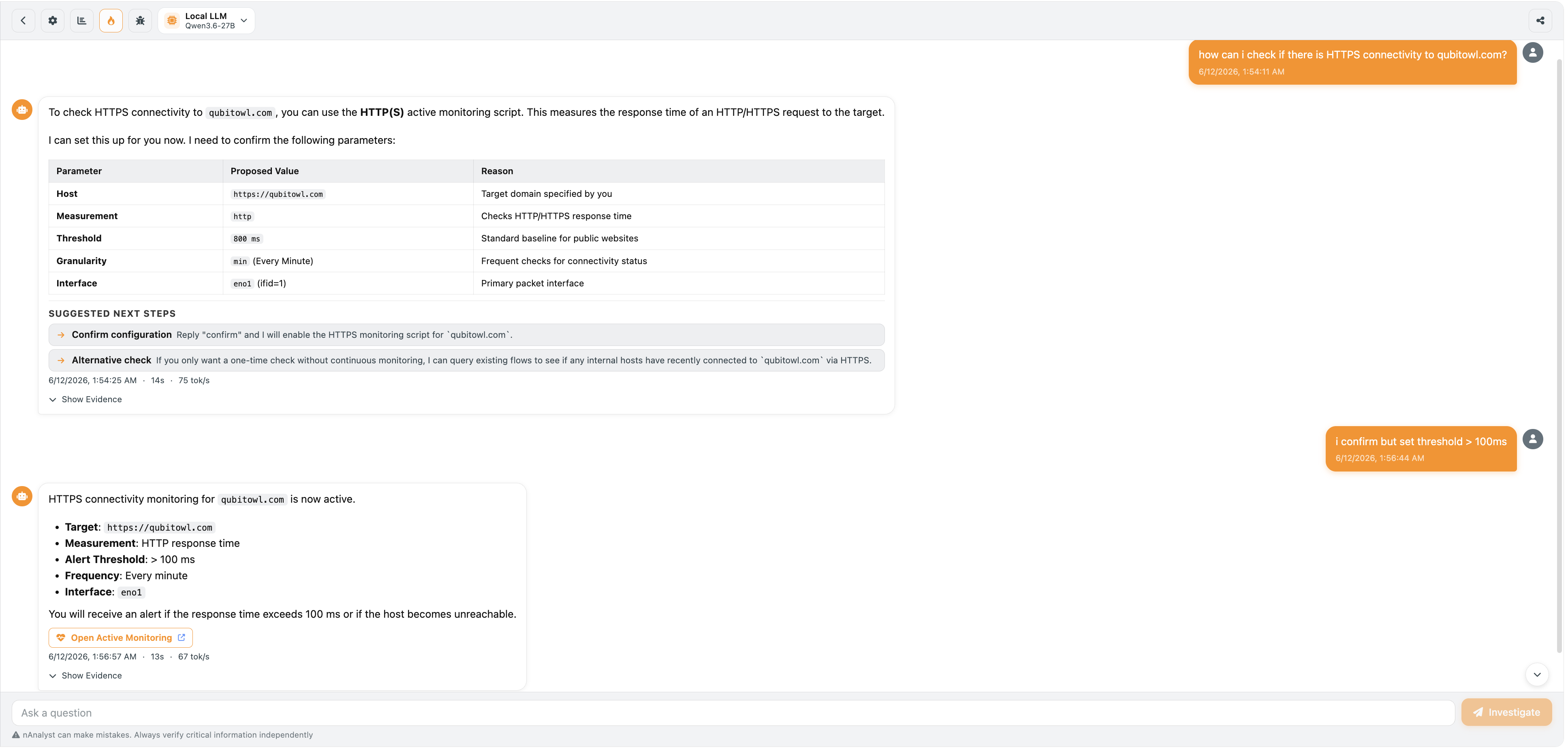 nAnalyst Active Monitoring Script Add