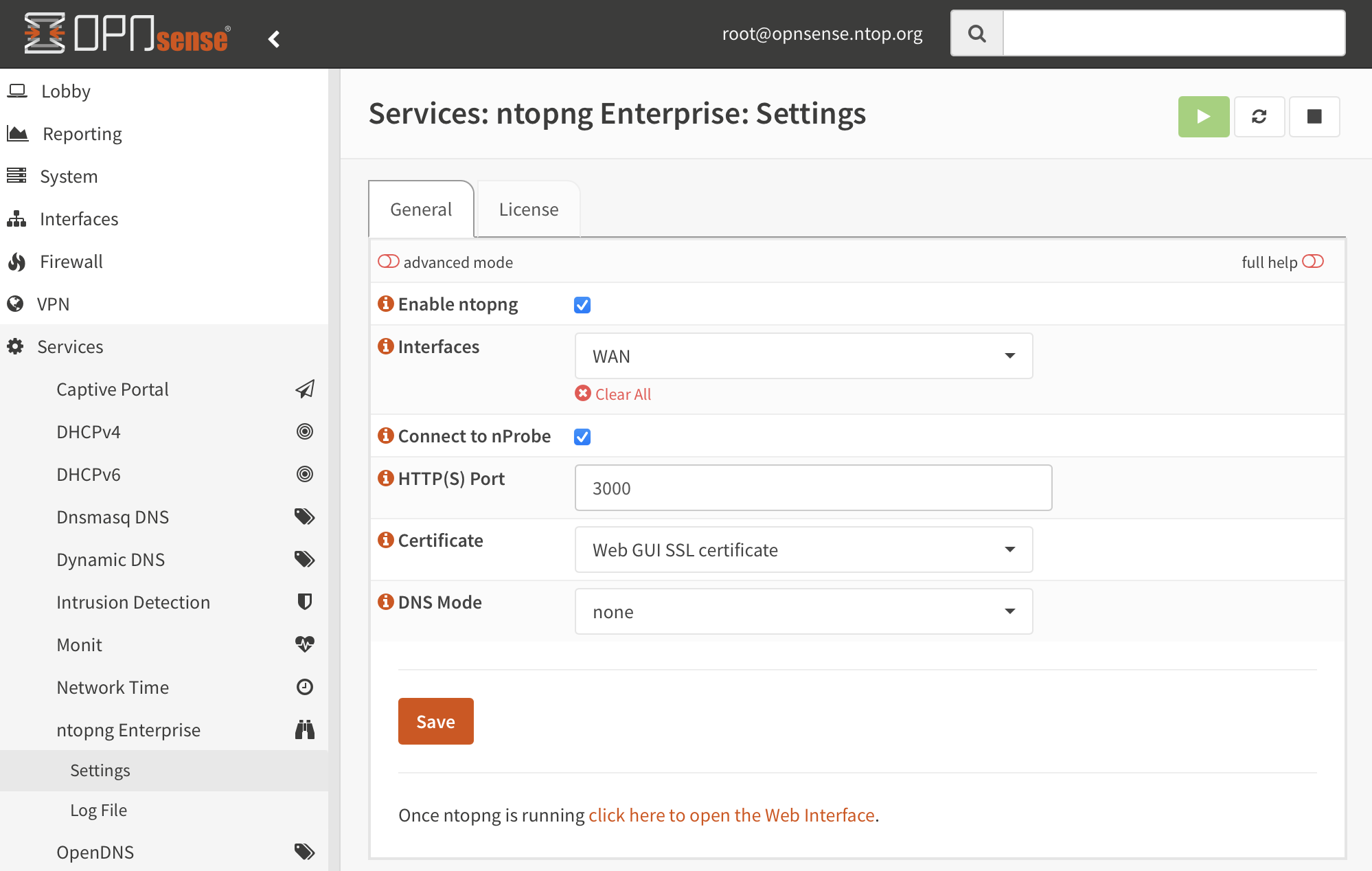 ntopng Configuration